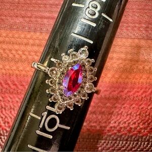 Fragrant Jewels Silver Ring with Vibrant Pink Gem
